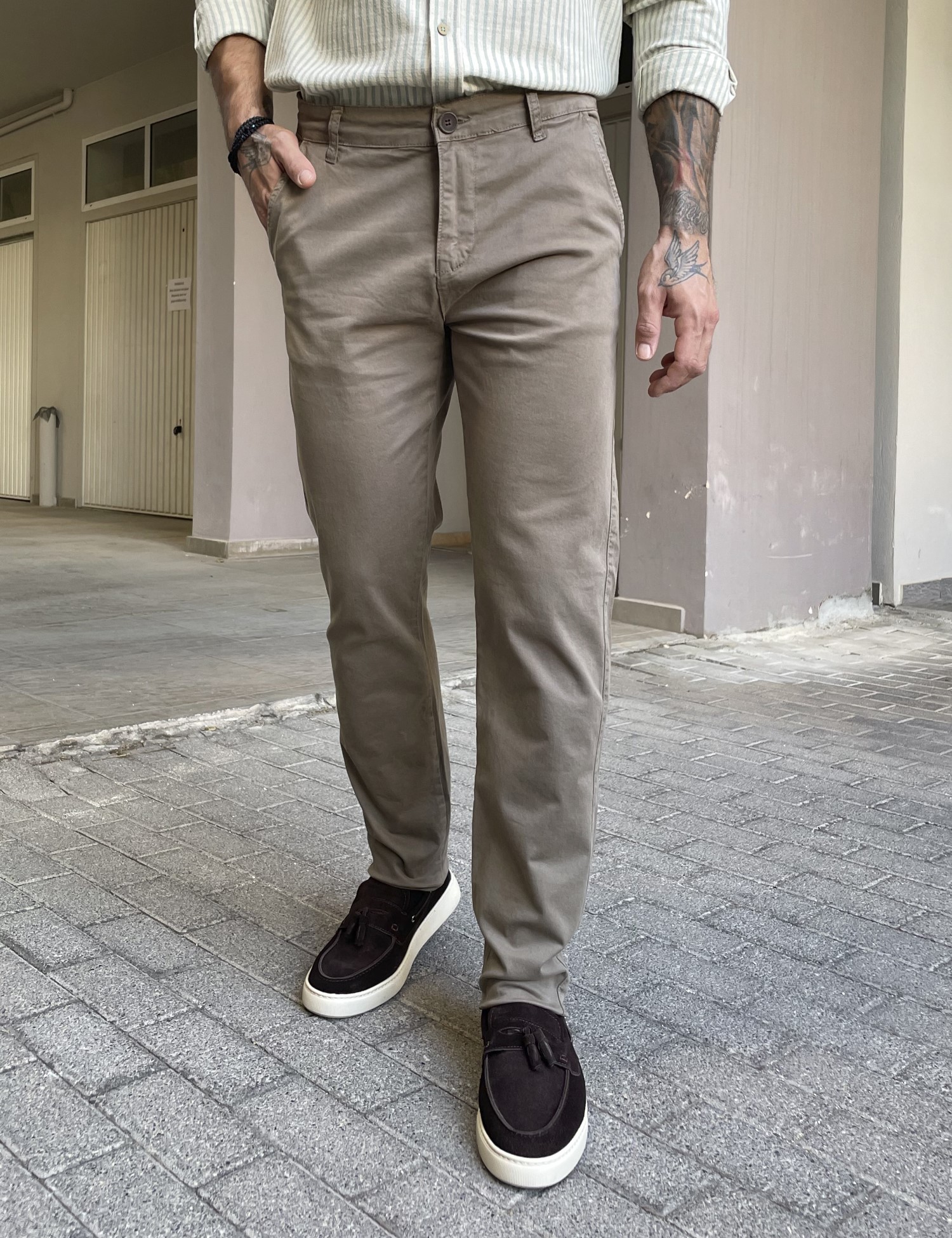 Ανδρικό πούρο παντελόνι καπαρντίνα Chinos BO1909P φωτογραφία